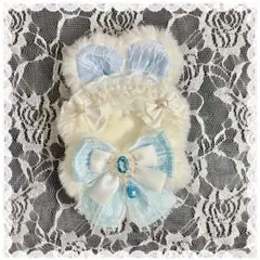 うさぎ耳ぬい服　10cm用　ブルー　立ち耳