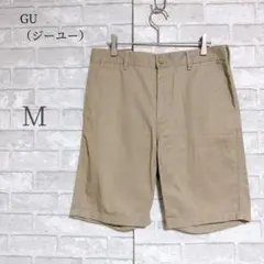 ジーユー GU メンズ チノパン ハーフパンツ M ベージュ シンプル 膝丈