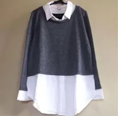 FOREVER21 重ね着風ブラウス　カットソー　シャツ　トップス