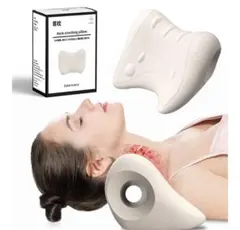 首 ストレッチ 首枕 ネックピロー自宅でたった8分・高通気性・Vサポーター設計