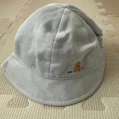 ファミリア　水色 クマ刺繍 帽子 45-47cm