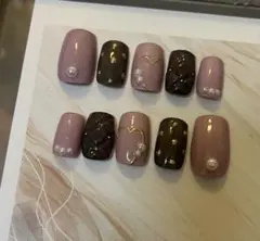 キルティング　パールネイルチップ　ハートネイルチップ