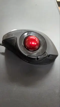 【サンワサプライ】有線トラックボールマウス 黒/赤 エルゴノミクス