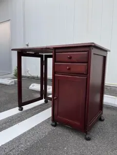 [레트로] 레드 우드 스타일 접이식 테이블