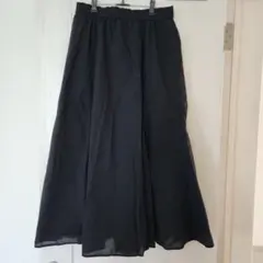●美品●UNIQLO ロングフレアスカート ブラック Lサイズのサムネイル