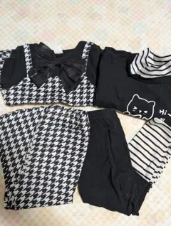 値下げしました 白黒セットアップ 猫イラストのセットアップ まとめ売り