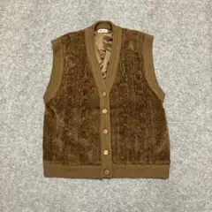 ケーブルニット ベスト メンズ ブラウン 古着MIX アメカジ シティボーイ
