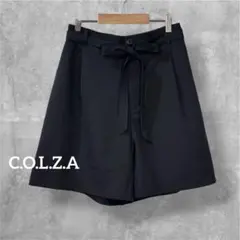 【コルザ】美品✨ リボン付き キュロットパンツ 黒 ショート丈 ハニーズ 万能着のサムネイル