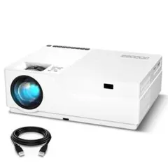 プロジェクター 4K対応 大画面300インチ HIFIスピーカー内蔵 ホワイト