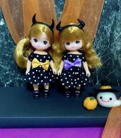 ミキマキちゃん用ドット柄ワンピース2点セット
