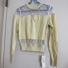 snidel イエロードットシースルートップス Fサイズ