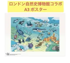 ポケモン30周年 ロンドン自然史博物館コラボ A3ポスター ピカチュウ