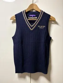 新品　BEAMS GOLF ネイビー Vネックベスト