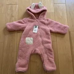 【新品美品】BABY DOLL ウサギ耳付きフリースロンパース