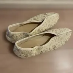 チャイナシューズ　刺繍　フラットシューズ