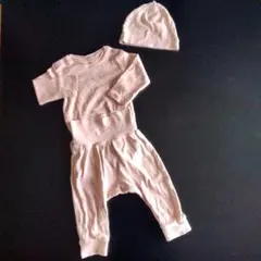 【新品未使用】エイチアンドエム　 長袖ロンパースセットアップ　帽子付き