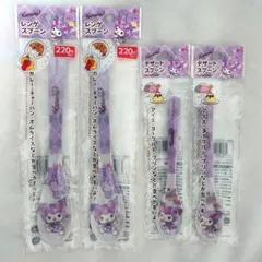 산리오 のんびりタイム デザート レンゲスプーン 쿠로미 4セット ダイソー