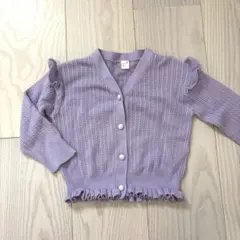 美品アプレレクール　カーディガン　ニット　フリルニット　90サイズ　紫