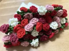 ブーケブランケット　かぎ針編みの花束　薔薇