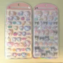 コットンパフィーシール　キティ　マイメロ　クロミ　２枚セット