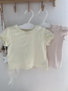 ポインテル袖フリル半袖　2枚セット　70-80