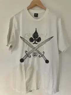 【00s】stussyステューシーTシャツ スペードソード L ダメージ有