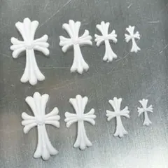 白 クロス クロム 十字架 ネイル パーツ 3D セット