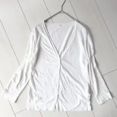 ムジ 無印良品 カーディガン 綿100 薄手 白 羽織り
