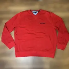 TOMMY HILFIGER スウェット 赤 メンズ 2XL ワイドシルエット