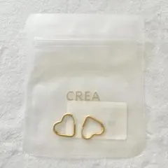 新品未使用 CREA ハートフープピアス ゴールド