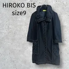 ヒロコビス +RICO◆ライトコート/M相当/黒 配色ステッチ/異素材切替のサムネイル