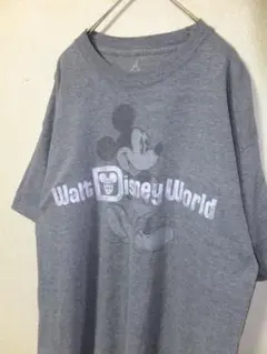 Disney World ミッキー Tシャツ グレー L Hanes USA古着