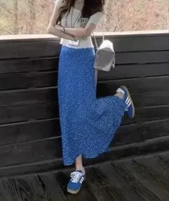 花柄スカート　ロング丈　年中使えるおしゃれアイテム✿デートや女子会におすすめ