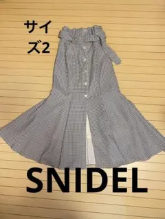 snidelベルト付　チェック　ハイウエスト　マーメイドスカート　サイズ2