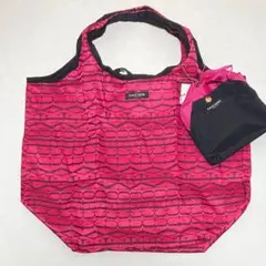 新品未使用 FAUCHON エコバッグ フォション ピンク 折りたたみ 総柄