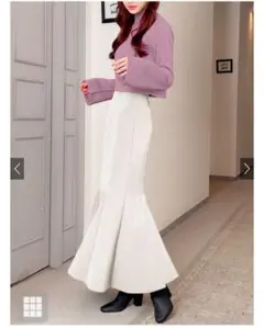 GRL　マーメイドフレアスカート　 Lサイズ dk1092　アイボリー