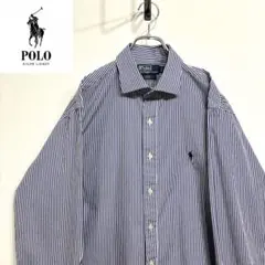 超人気❗️ラルフローレン　ワンポイントロゴシャツ　XL 90s刺繍古着希少レア長袖