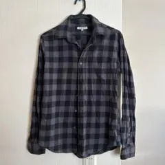 GLOBAL WORK Mサイズ ネルシャツ 黒とグレーのチェック