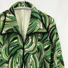 R8SB55 昭和レトロ バブリー 総柄 ジャケット レディース M相当