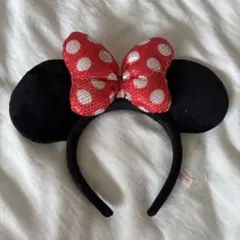 ディズニー ミニー カチューシャ リボン　スパンコール