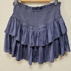 イーサム スカパン フリル 二段 ティアード M 青 紺 ポリエステル お出かけ