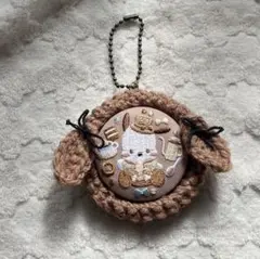 缶バッジキーホルダー　ハンドメイド　犬