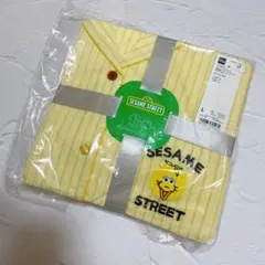 【新品】GU セサミストリート ビッグバード ストライプ パジャマ L イエロー