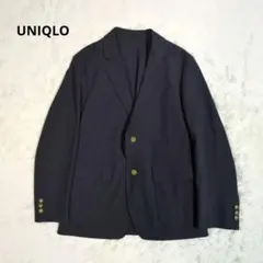 ユニクロ　紺ブレ　ブレザー　ジャケット　金ボタン　ネイビー　2WAYストレッチ