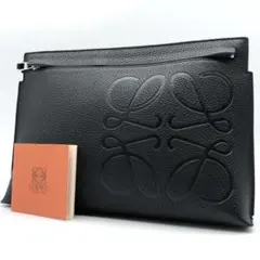 ✨極美品✨ロエベ クラッチバッグ Tポーチ アナグラム グレインカーフレザー 黒