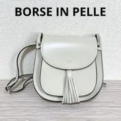BORSE IN PELLE イタリア製 本革 ショルダーバッグ オフホワイトのサムネイル