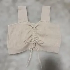 リブ編みベージュビスチェ F