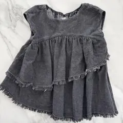 mirro bae. フリンジ　フレンチスリーブ　Ｔシャツ　110