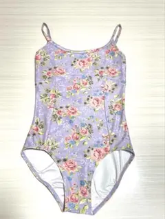 Ainsliewear レオタード 大人M ラベンダー色　薄紫　花柄　薔薇柄のサムネイル