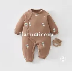 ベビー　ブラウンロンパース 66/46